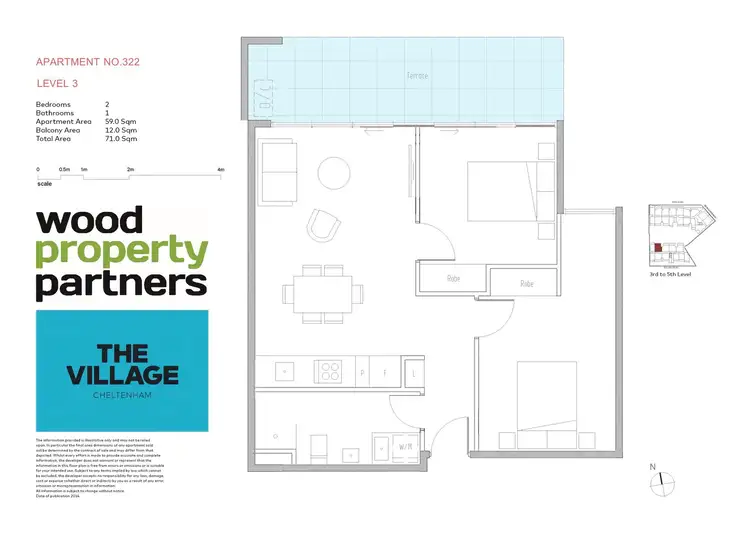 Floorplan of Homely apartment listing, 322/8 Railway Road, Cheltenham VIC 3192