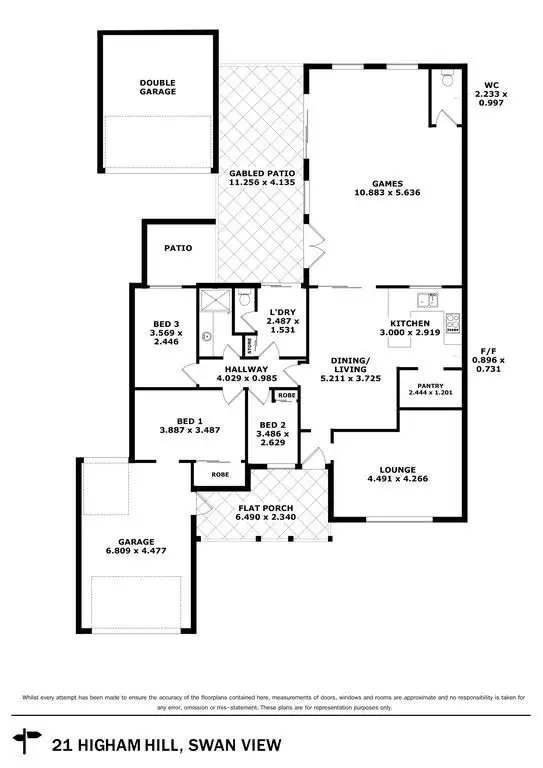 Floorplan of Homely house listing, 21 Higham Hill, Swan View WA 6056