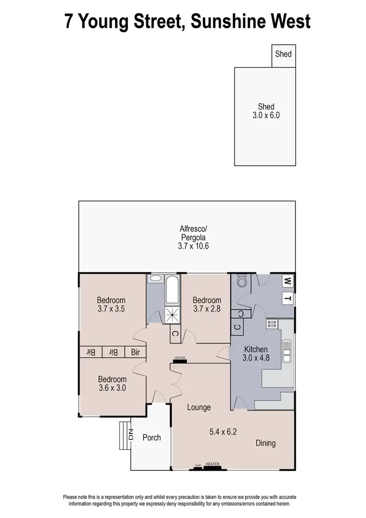 Floorplan of Homely house listing, 7 Young Street, Sunshine West VIC 3020