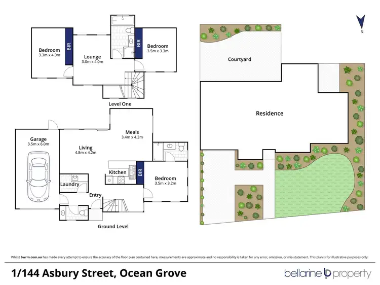 Floorplan of Homely townhouse listing, 1/144 Asbury St, Ocean Grove VIC 3226