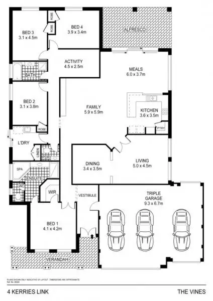 Floorplan of Homely house listing, 4 Kerries Link, The Vines WA 6069