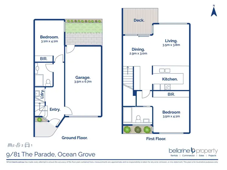 Floorplan of Homely townhouse listing, 9/81 The Parade, Ocean Grove VIC 3226