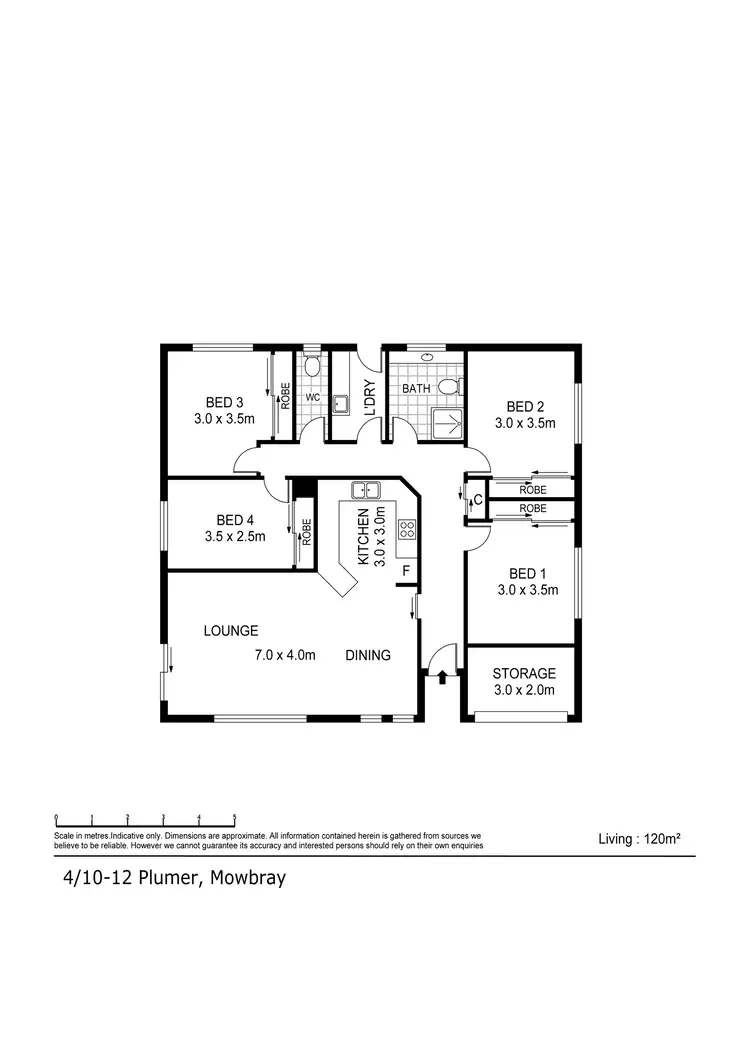 Floorplan of Homely townhouse listing, 4/10-12 Plumer Street, Mowbray TAS 7248