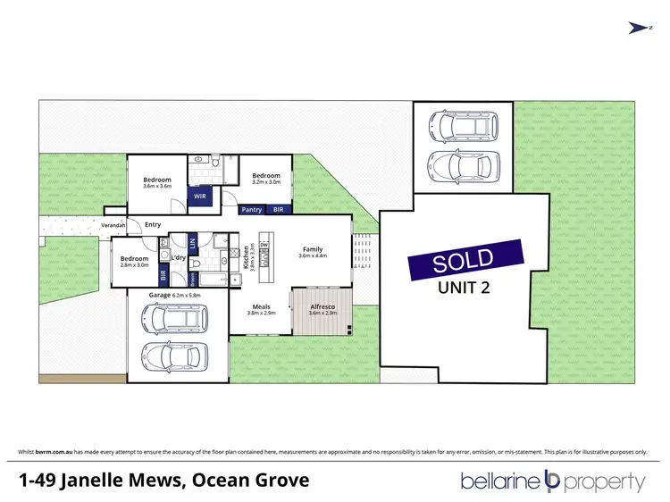 Floorplan of Homely townhouse listing, 2/49 Janelle Way, Ocean Grove VIC 3226