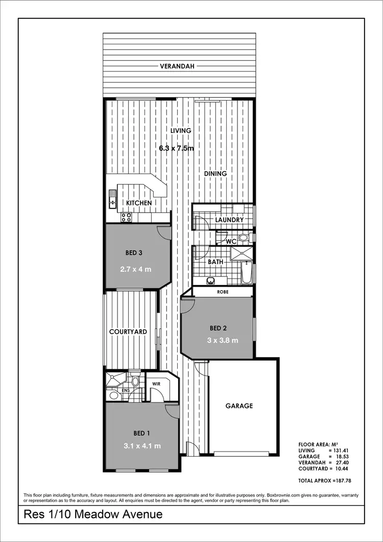 Floorplan of Homely semi-detached listing, 10C Meadow Avenue, Campbelltown SA 5074