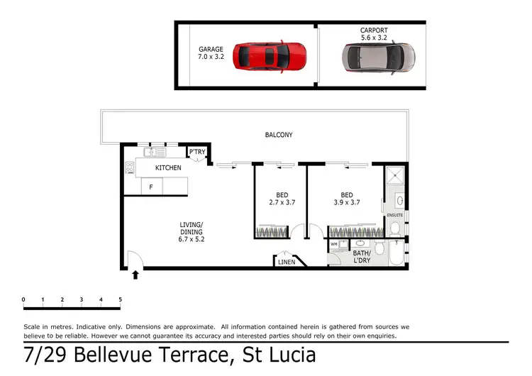Floorplan of Homely unit listing, 7/29 Bellevue Terrace, St Lucia QLD 4067
