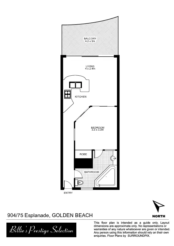 Floorplan of Homely unit listing, 904/75 Esplanade, Golden Beach QLD 4551