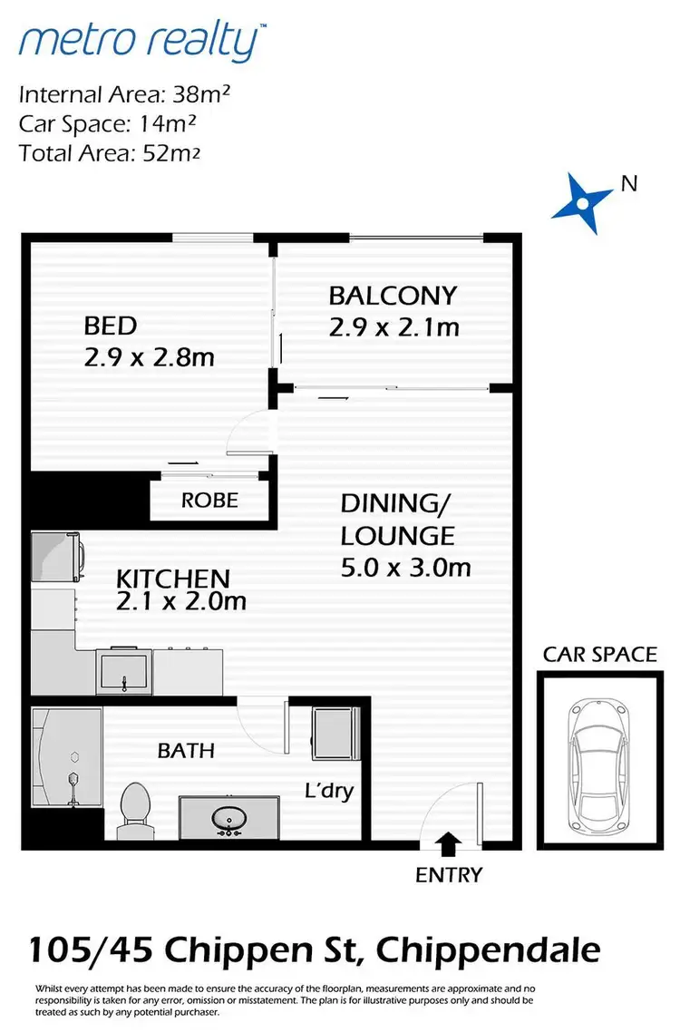 Floorplan of Homely apartment listing, 105/47-49 Chippen Street, Chippendale NSW 2008