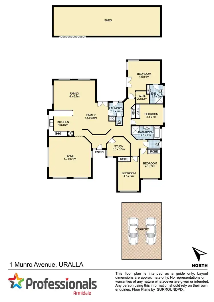 Floorplan of Homely house listing, 1 Munro Avenue, Uralla NSW 2358
