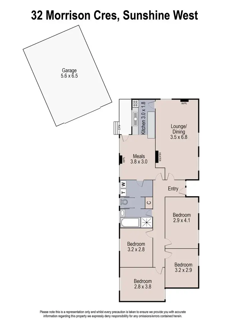 Floorplan of Homely house listing, 32 Morrison Crescent, Sunshine West VIC 3020