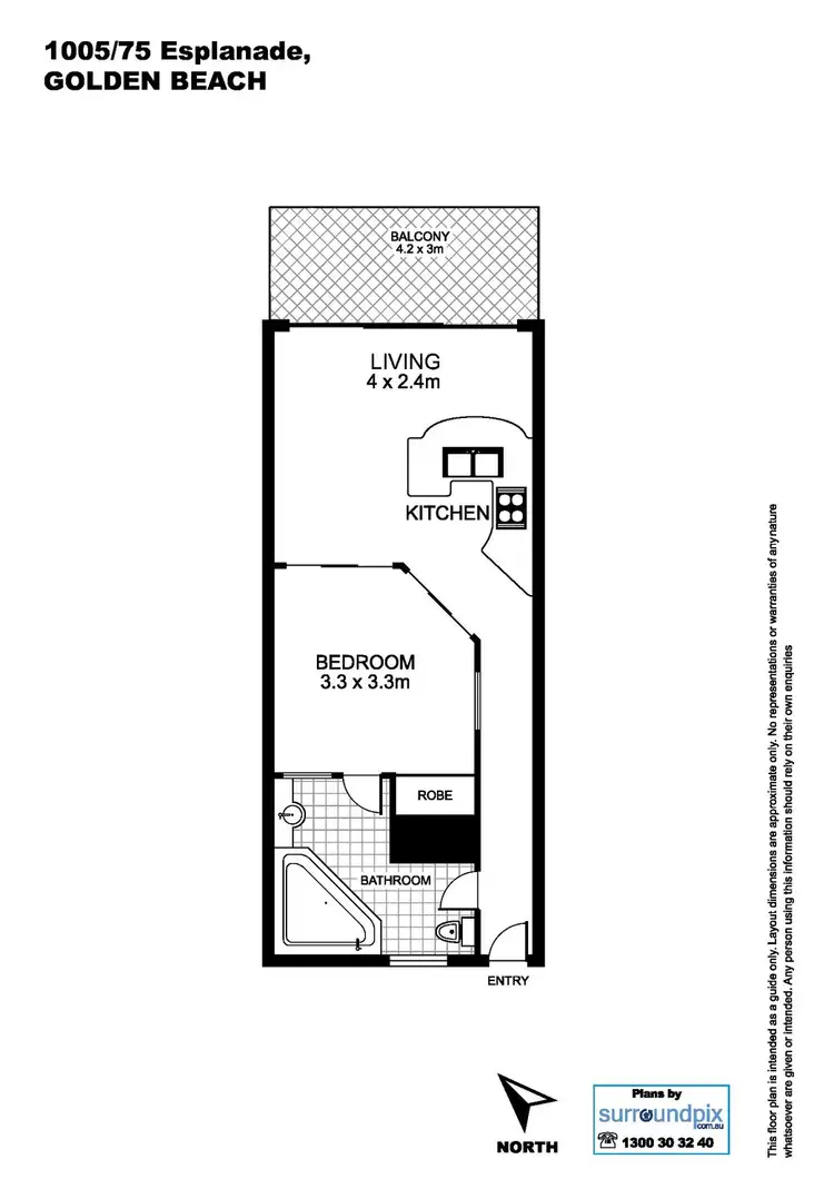 Floorplan of Homely unit listing, 1005/75 Esplanade, Golden Beach QLD 4551