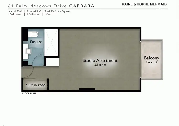 Floorplan of Homely studio listing, 181/64 Palm Meadows Drive, Carrara QLD 4211