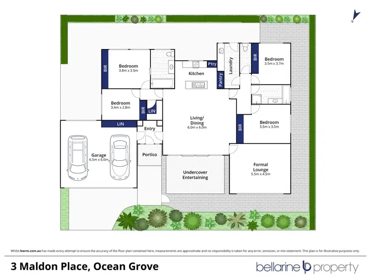 Floorplan of Homely house listing, 3 Maldon Place, Ocean Grove VIC 3226