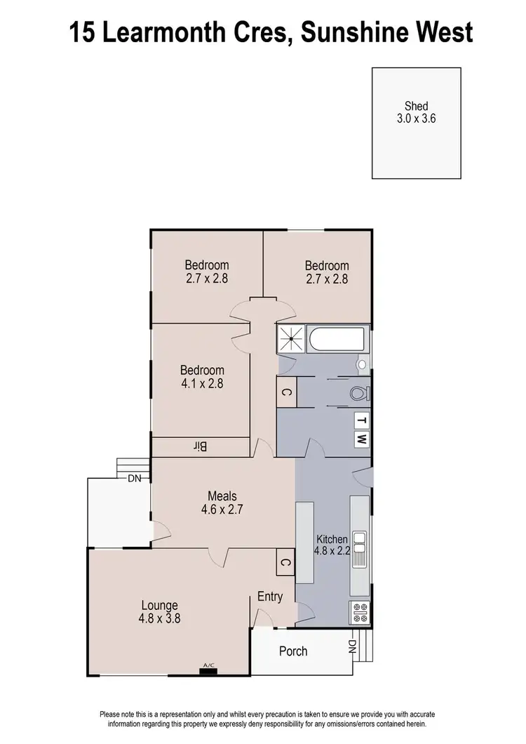 Floorplan of Homely house listing, 15 Learmonth Crescent, Sunshine West VIC 3020