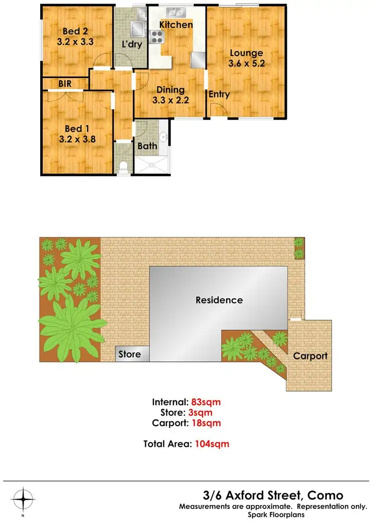 Floorplan of Homely villa listing, 3/6 Axford Street, Como WA 6152