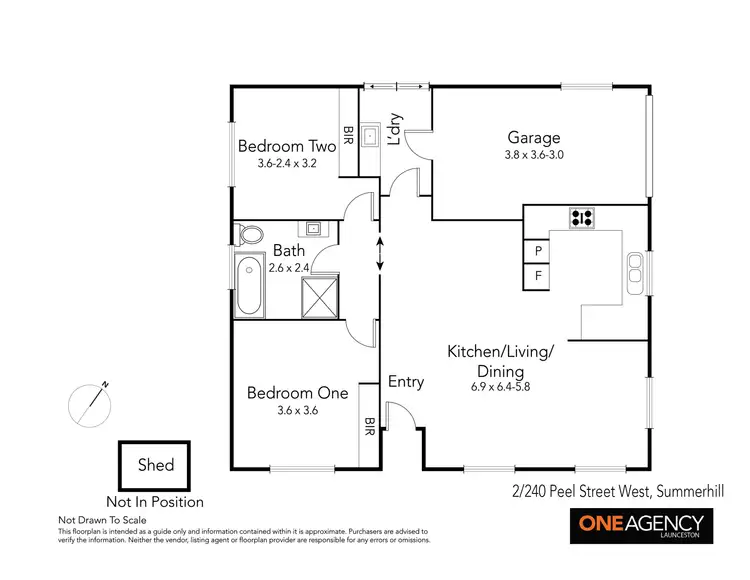 Floorplan of Homely unit listing, 2/240 Peel Street West, Summerhill TAS 7250