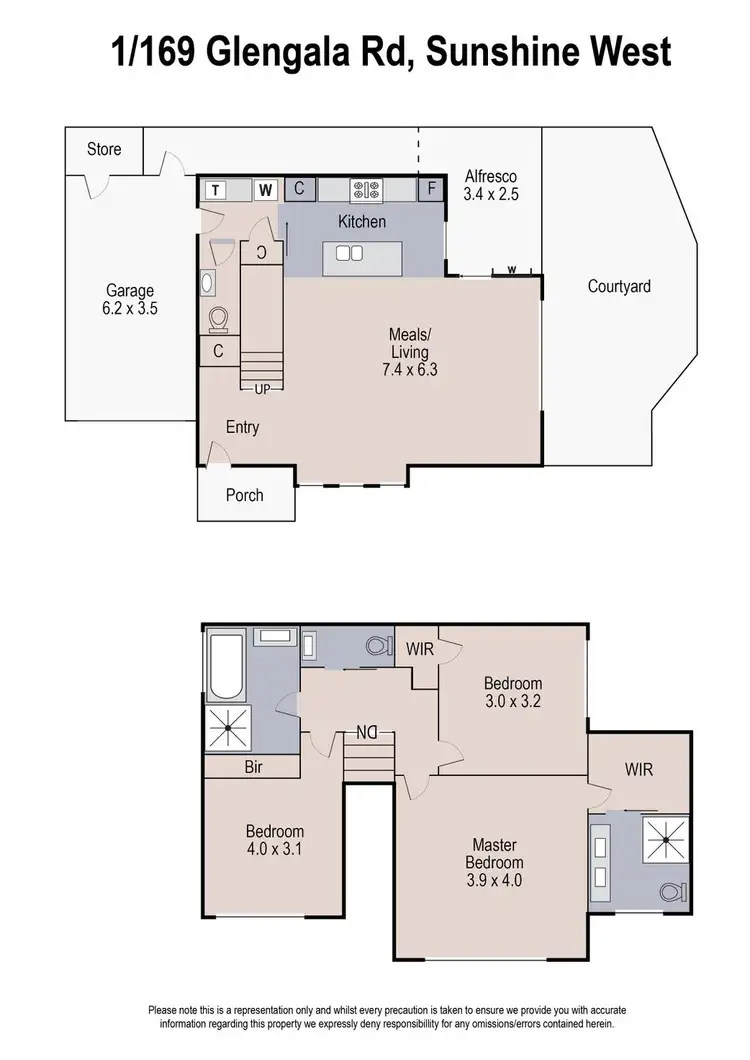 Floorplan of Homely townhouse listing, 1/169 Glengala Road, Sunshine West VIC 3020