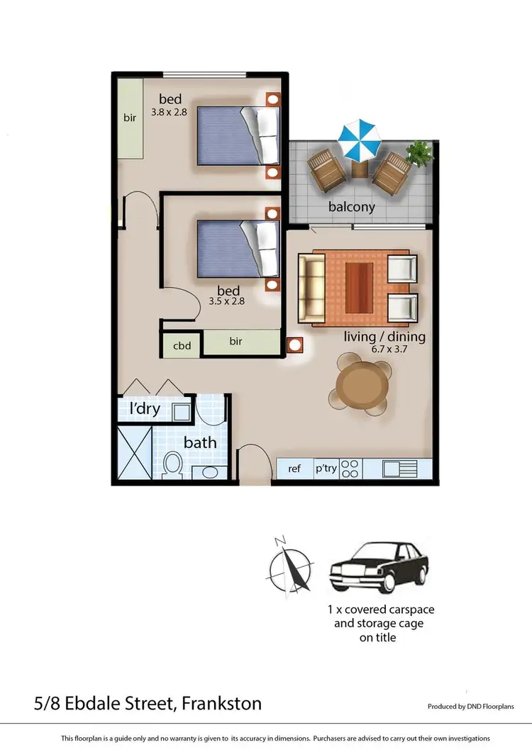 Floorplan of Homely apartment listing, Level 1 5/8 Ebdale Street, Frankston VIC 3199