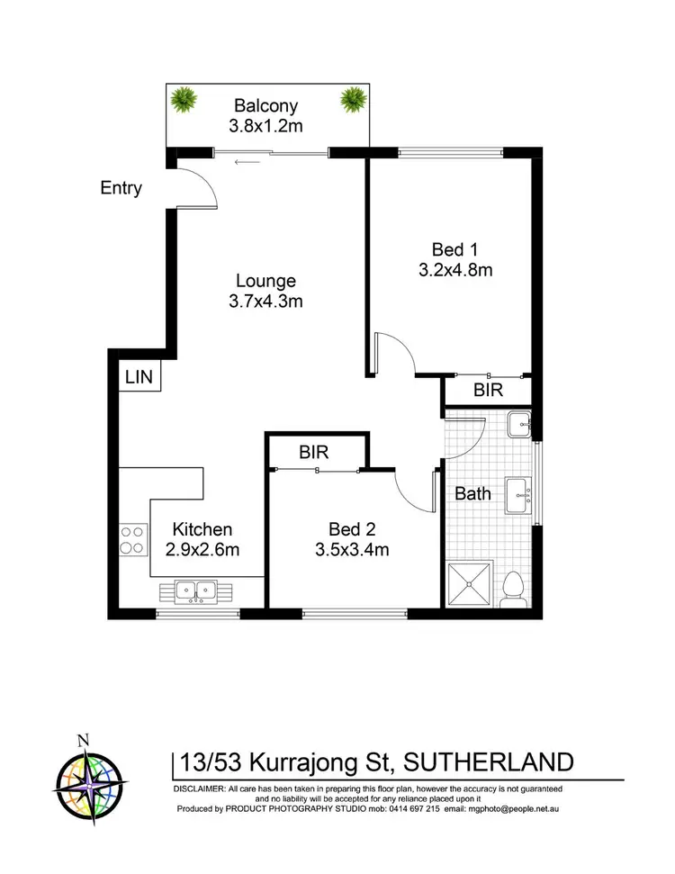 Floorplan of Homely apartment listing, 13/53 Kurrajong Street, Sutherland NSW 2232
