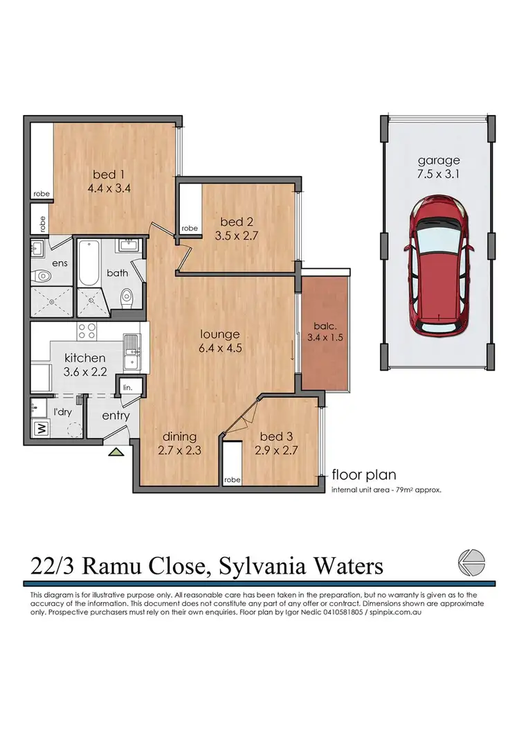 Floorplan of Homely unit listing, 22/3 Ramu Close, Sylvania Waters NSW 2224