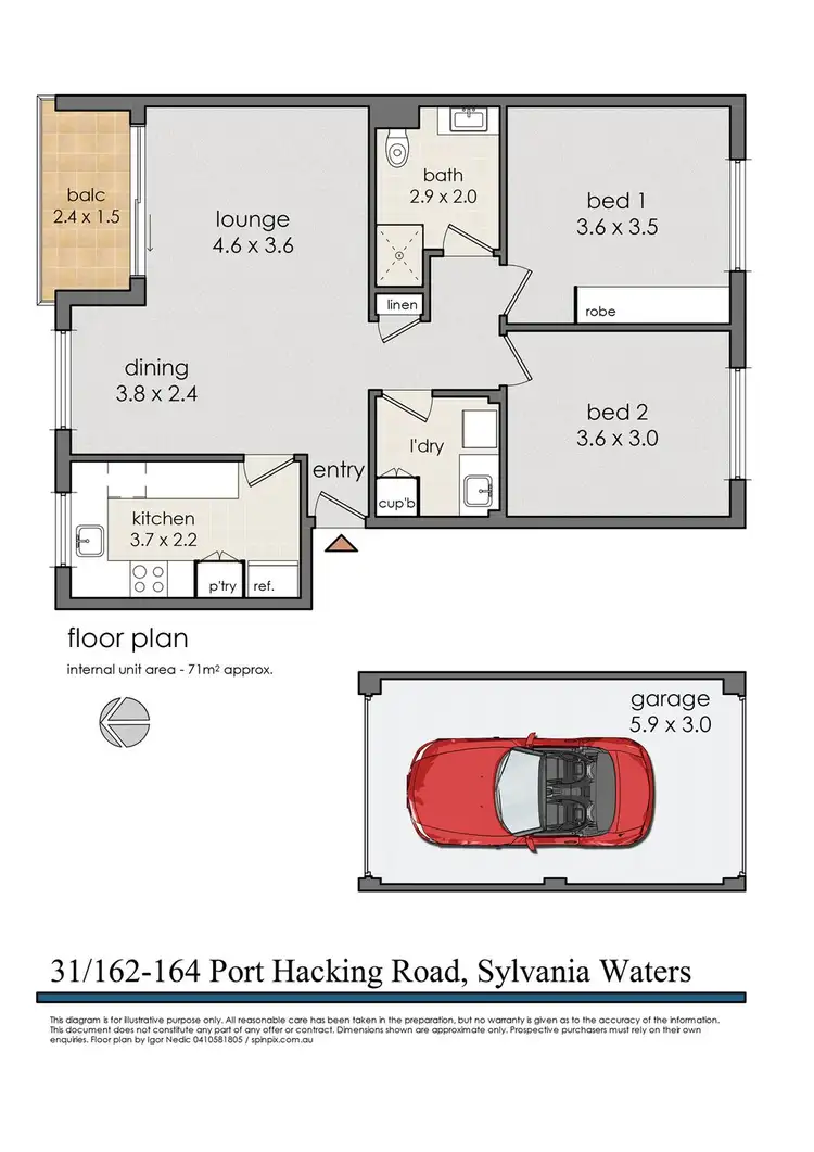 Floorplan of Homely unit listing, 31/162-164 Port Hacking Road, Sylvania Waters NSW 2224