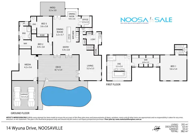 Floorplan of Homely house listing, 14 Wyuna Drive, Noosaville QLD 4566
