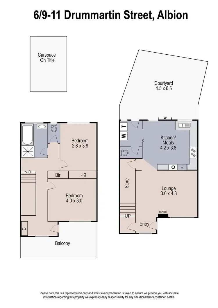 Floorplan of Homely townhouse listing, 6/9-11 Drummartin Street, Albion VIC 3020