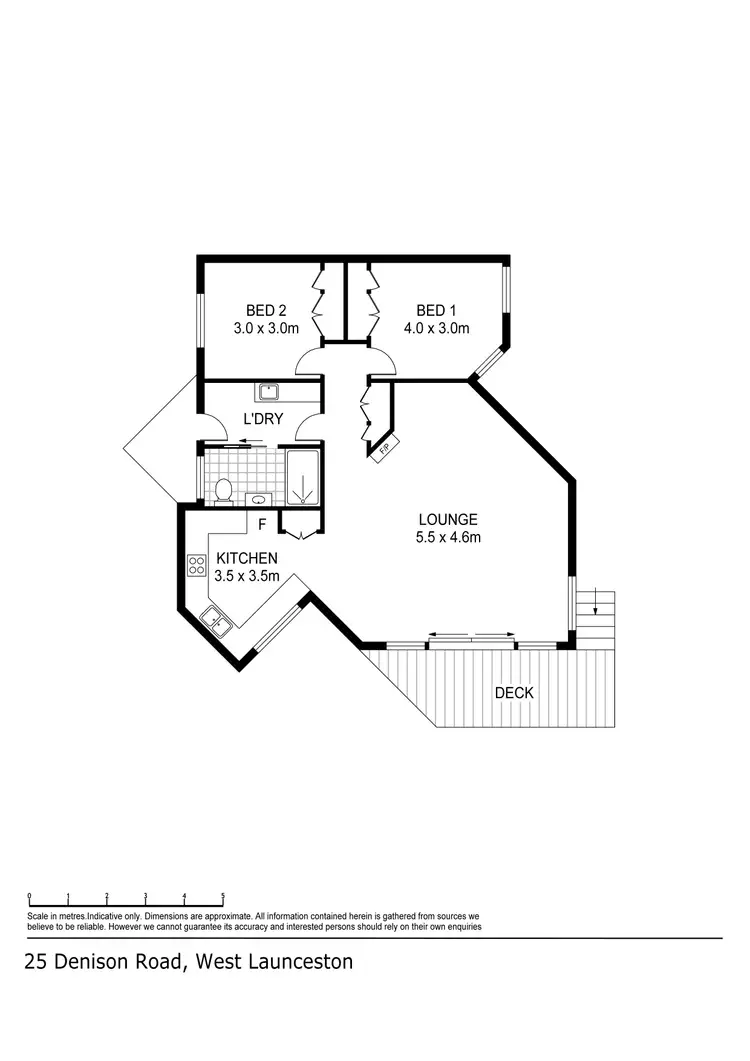 Floorplan of Homely townhouse listing, 1/25 Denison Road, West Launceston TAS 7250