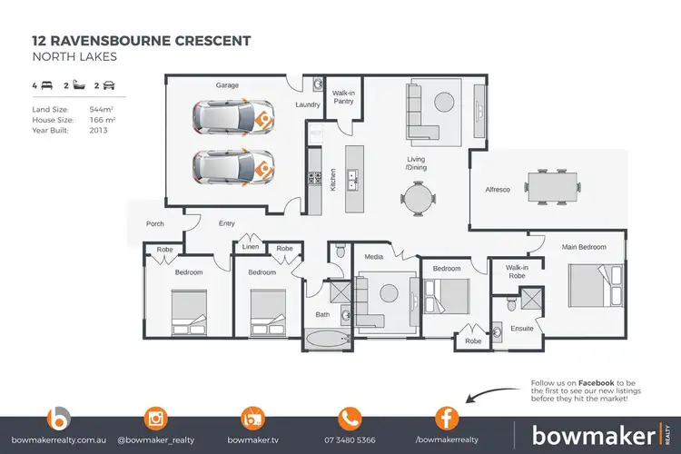 Floorplan of Homely house listing, 12 Ravensbourne Crescent, North Lakes QLD 4509