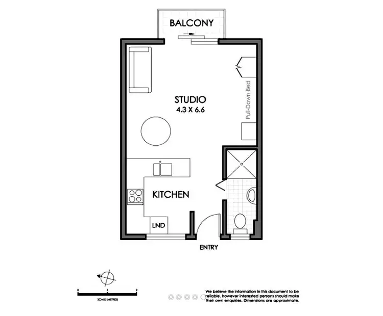 Floorplan of Homely studio listing, 15/33 Wells Street, Redfern NSW 2016