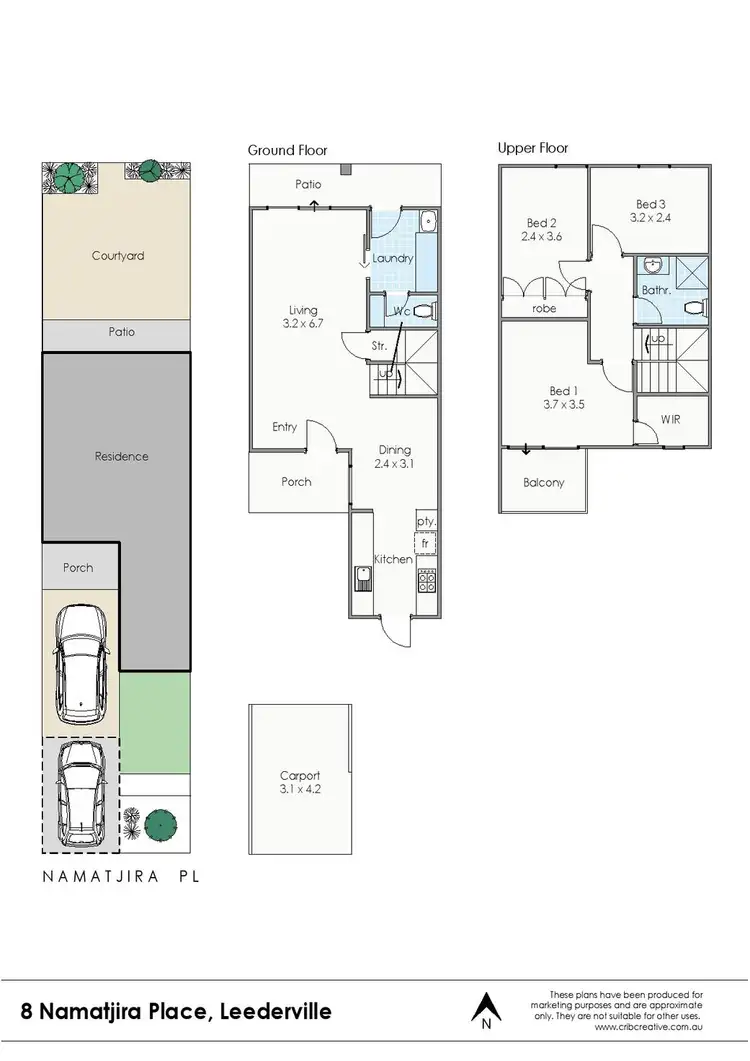 Floorplan of Homely townhouse listing, 8 Namatjira Place, Leederville WA 6007