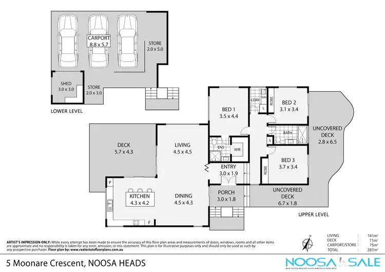 Floorplan of Homely house listing, 5 Moonare Crescent, Noosa Heads QLD 4567