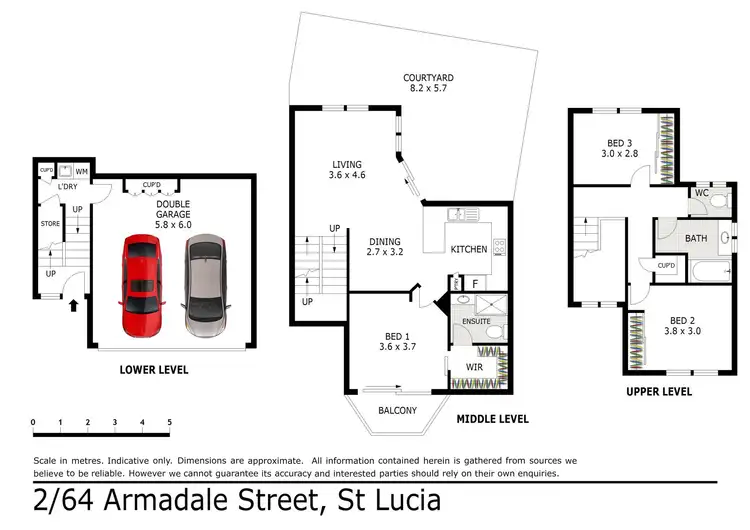 Floorplan of Homely townhouse listing, 2/64 Armadale Street, St Lucia QLD 4067