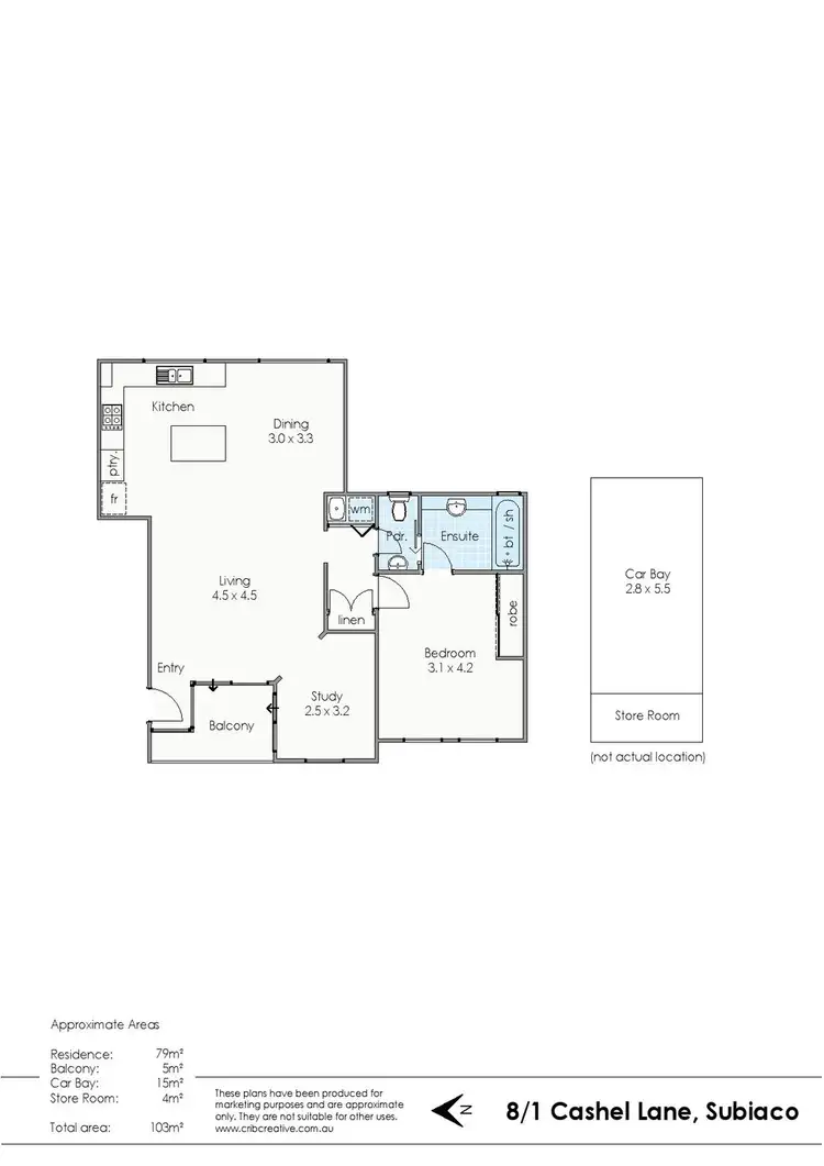 Floorplan of Homely apartment listing, 8/1 Cashel Lane, Subiaco WA 6008