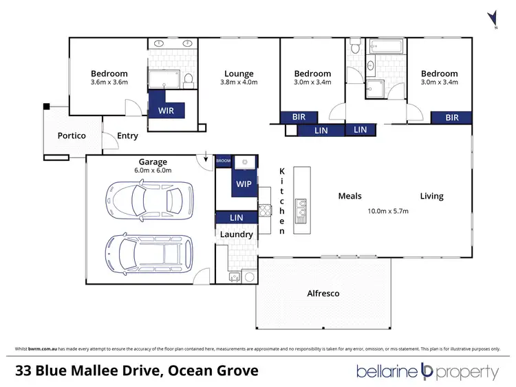 Floorplan of Homely house listing, 33 Blue Mallee Drive, Ocean Grove VIC 3226