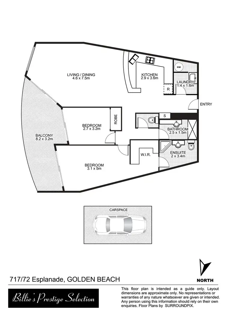 Floorplan of Homely unit listing, 717/72 Esplanade, Golden Beach QLD 4551