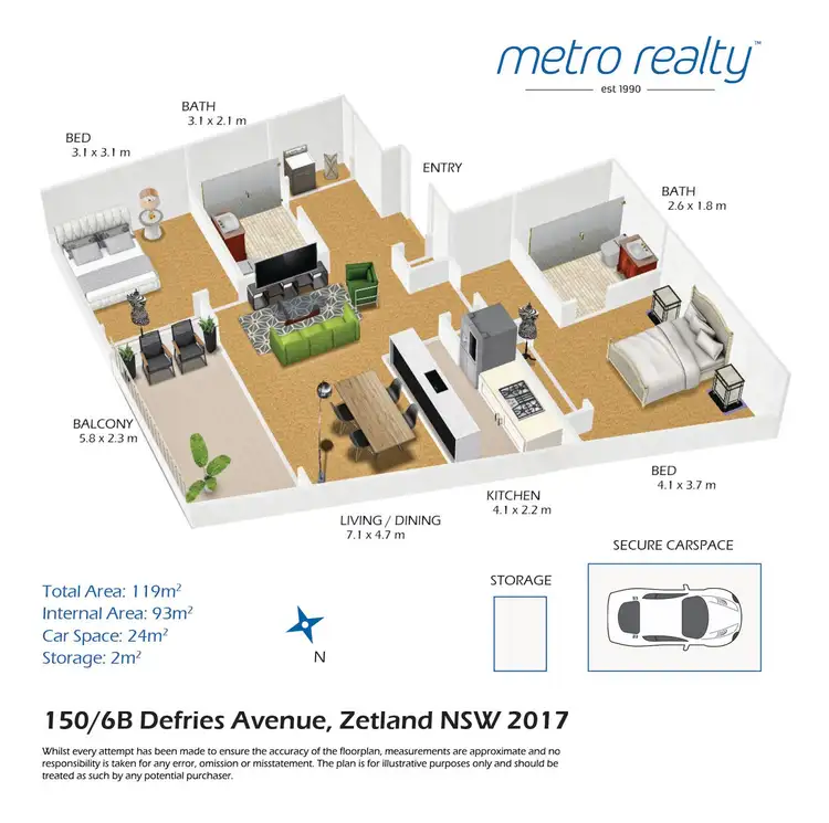 Floorplan of Homely apartment listing, 6B Defries Avenue, Zetland NSW 2017