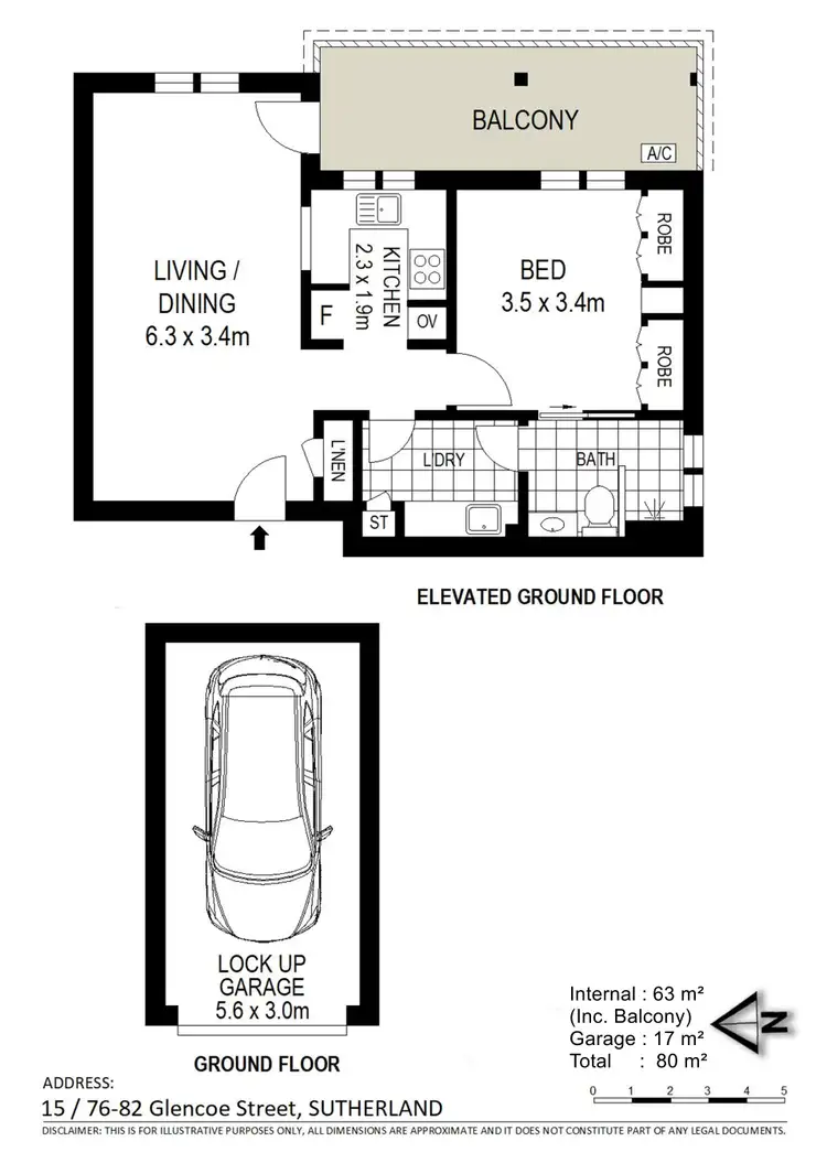 Floorplan of Homely unit listing, 15/76-82 Glencoe Street, Sutherland NSW 2232