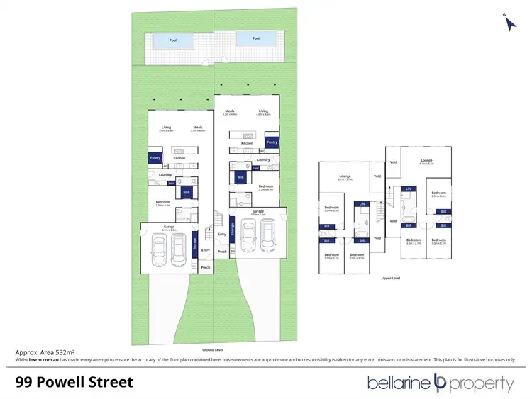 Floorplan of Homely townhouse listing, 99A Powell Street, Ocean Grove VIC 3226