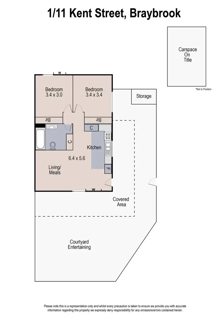 Floorplan of Homely apartment listing, 1/11 Kent Street, Braybrook VIC 3019