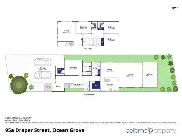 Floorplan of Homely townhouse listing, 95a Draper Street, Ocean Grove VIC 3226