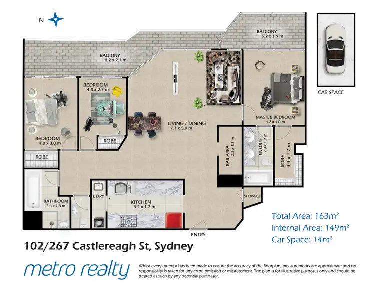 Floorplan of Homely apartment listing, 102/267-277 Castlereagh Street, Sydney NSW 2000
