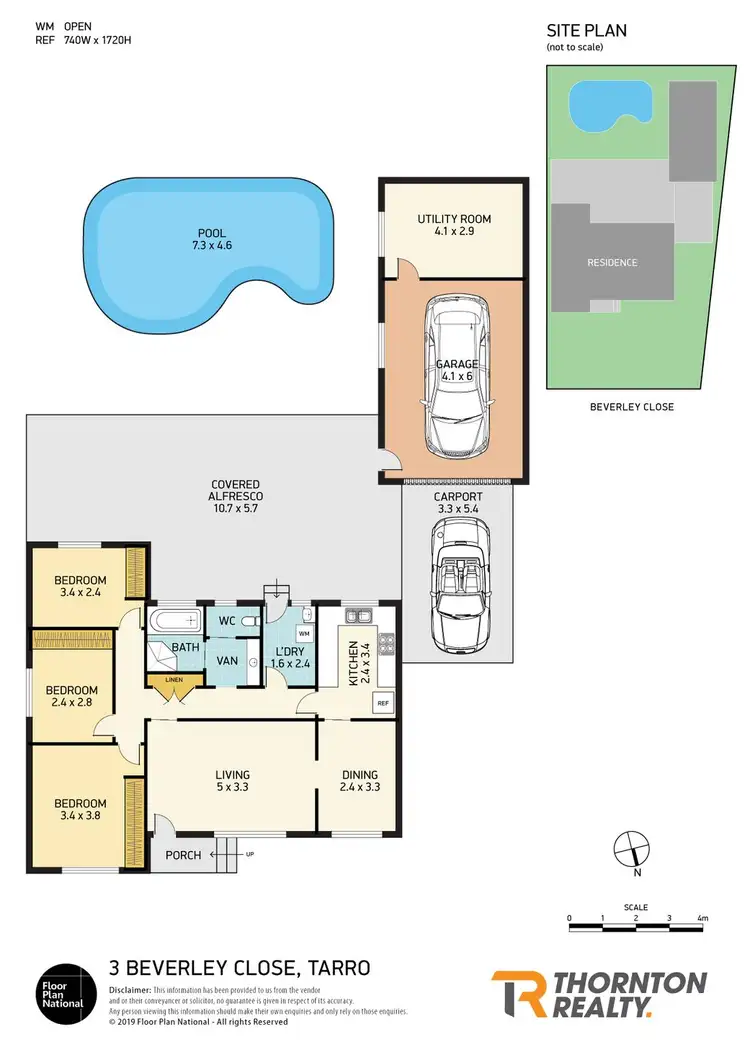 Floorplan of Homely house listing, 3 Beverley Close, Tarro NSW 2322