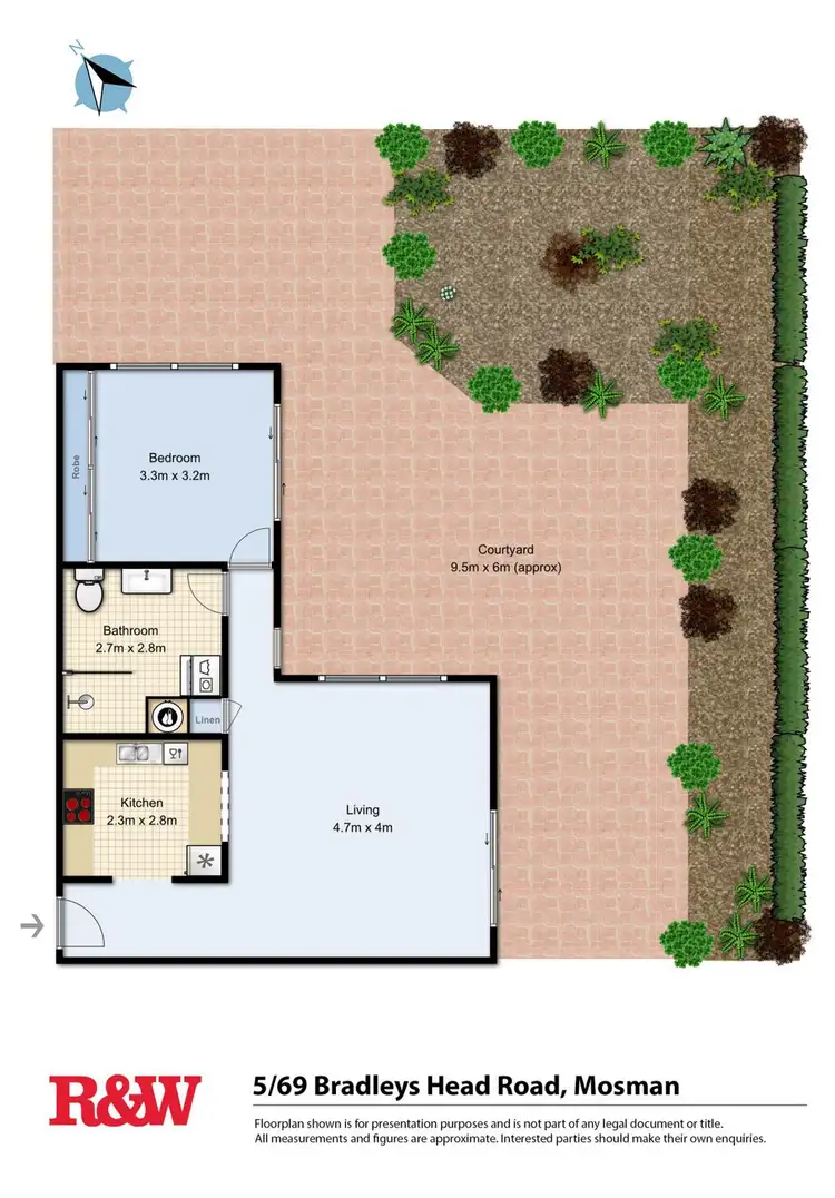 Floorplan of Homely unit listing, 5/69 Bradleys Head Road, Mosman NSW 2088