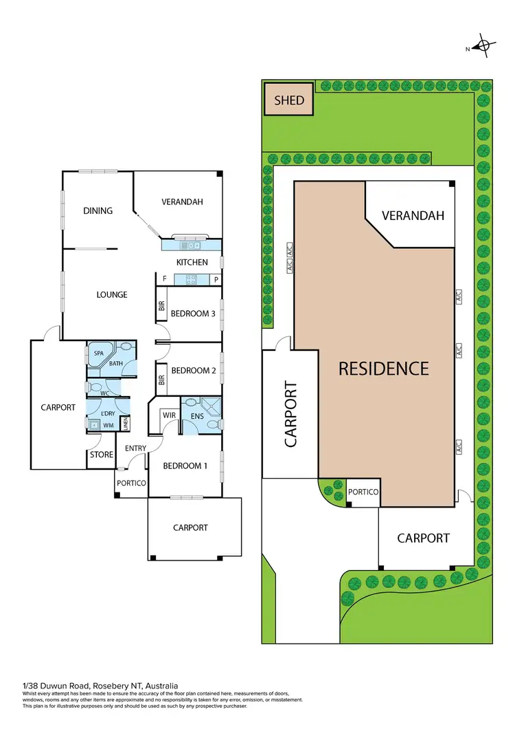 Floorplan of Homely semi-detached listing, 1/38 Duwun Road, Rosebery NT 832