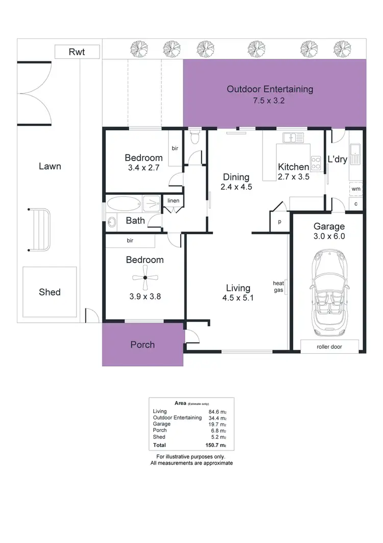 Floorplan of Homely unit listing, 1/11 Carlson Drive, North Haven SA 5018