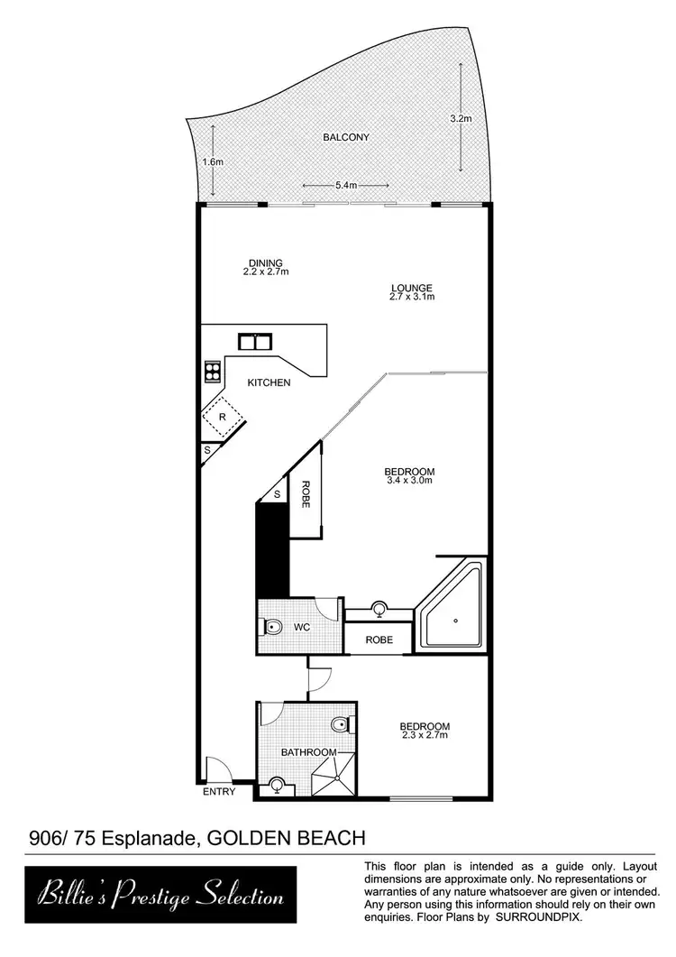 Floorplan of Homely unit listing, 906/75 Esplanade, Golden Beach QLD 4551