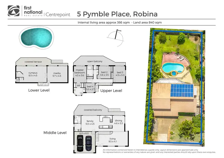 Floorplan of Homely house listing, 5 Pymble Place, Robina QLD 4226
