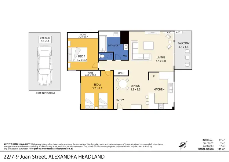 Floorplan of Homely unit listing, 22/7-9 Juan Street, Alexandra Headland QLD 4572