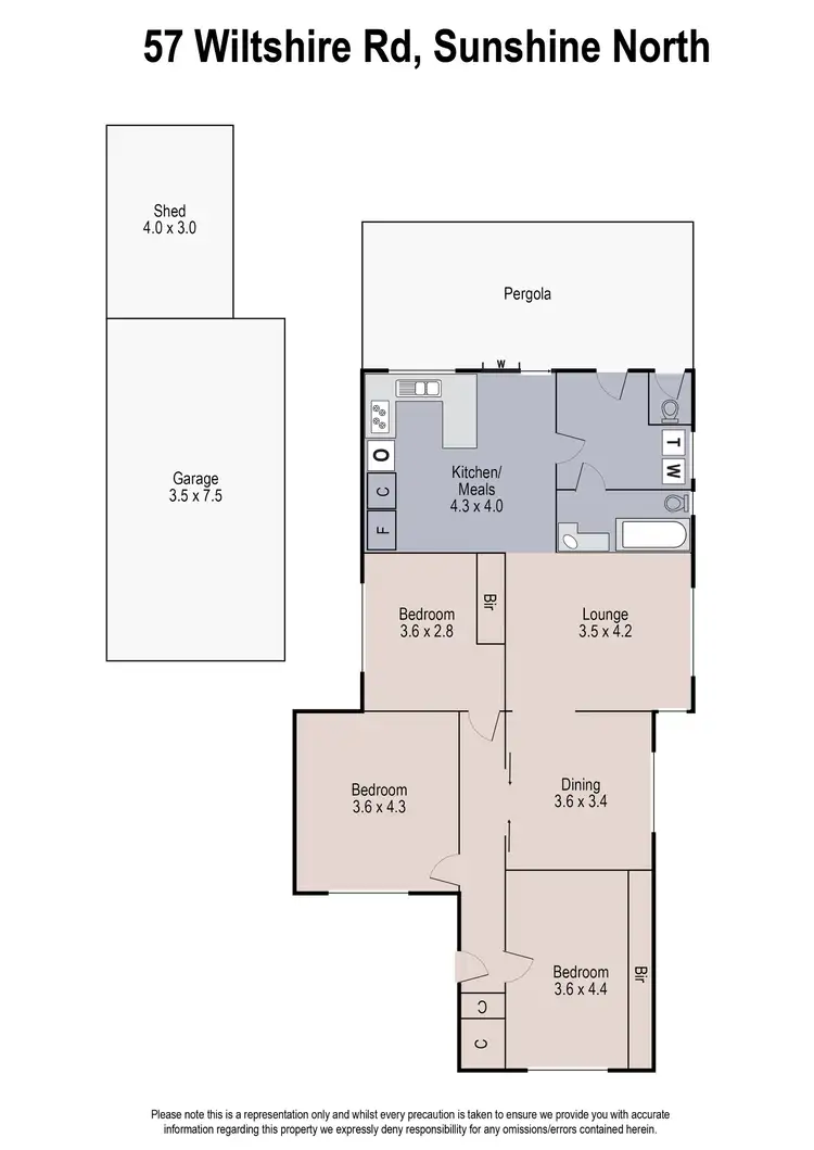 Floorplan of Homely house listing, 57 Wiltshire Street, Sunshine North VIC 3020